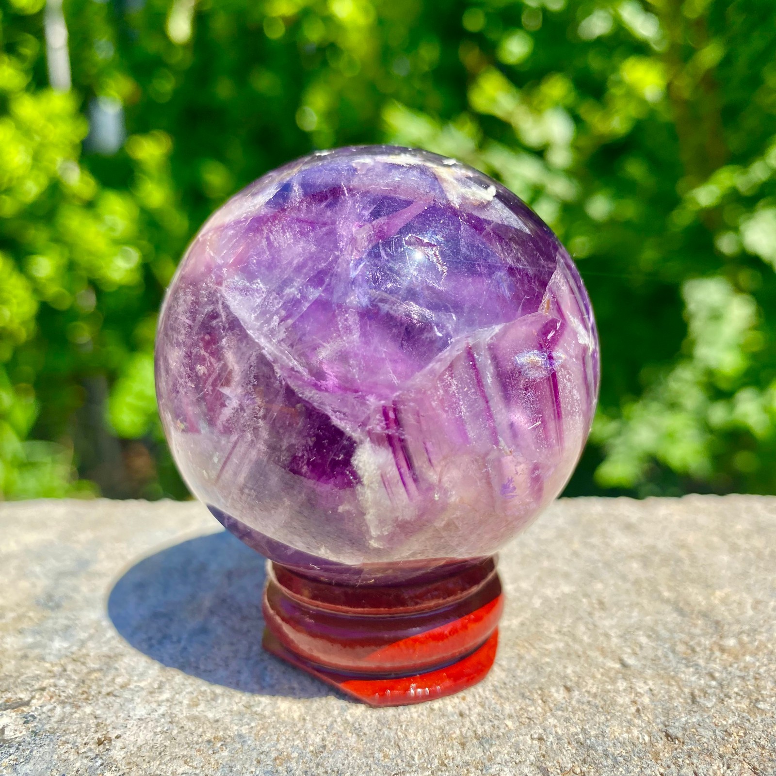 217G natural Green fluorite ball quartz crystal Sphere Reiki energy healing