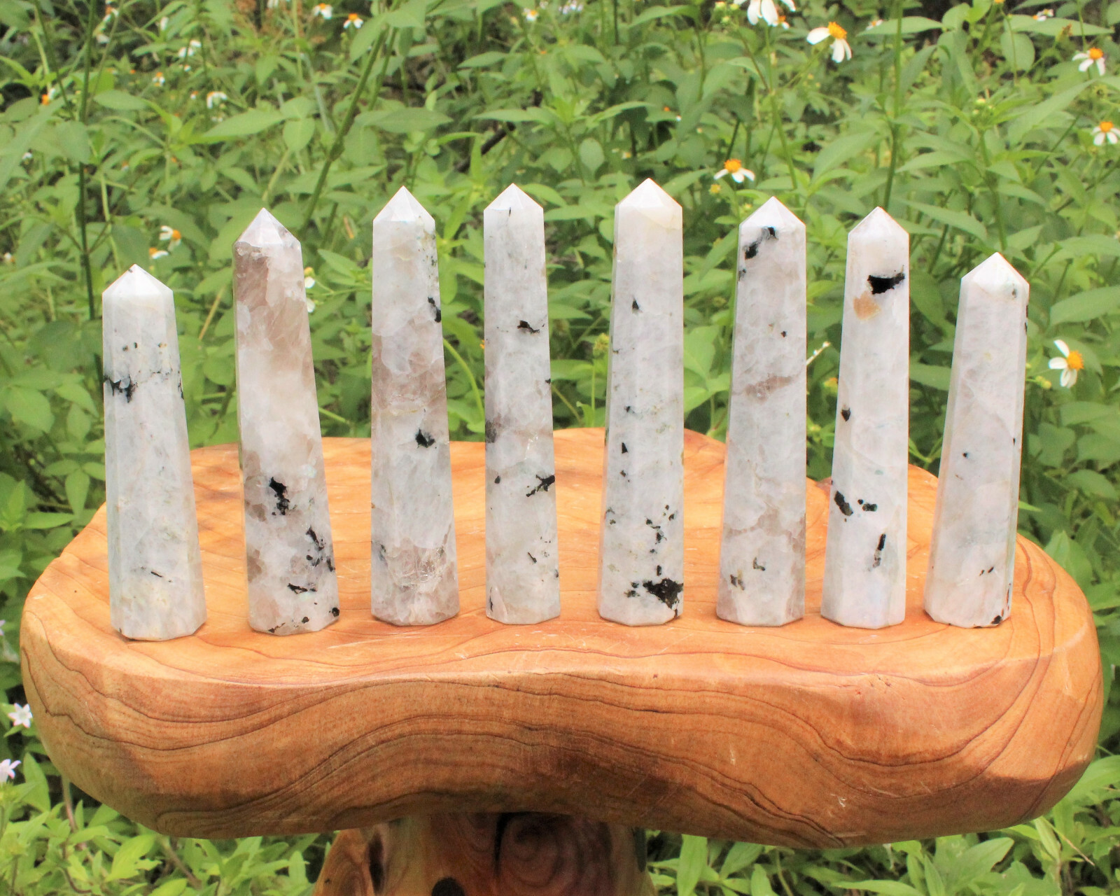 Rainbow Moonstone Obelisk (6-Sided, ‘A’ Grade, Moonstone Crystal Tower, Point)