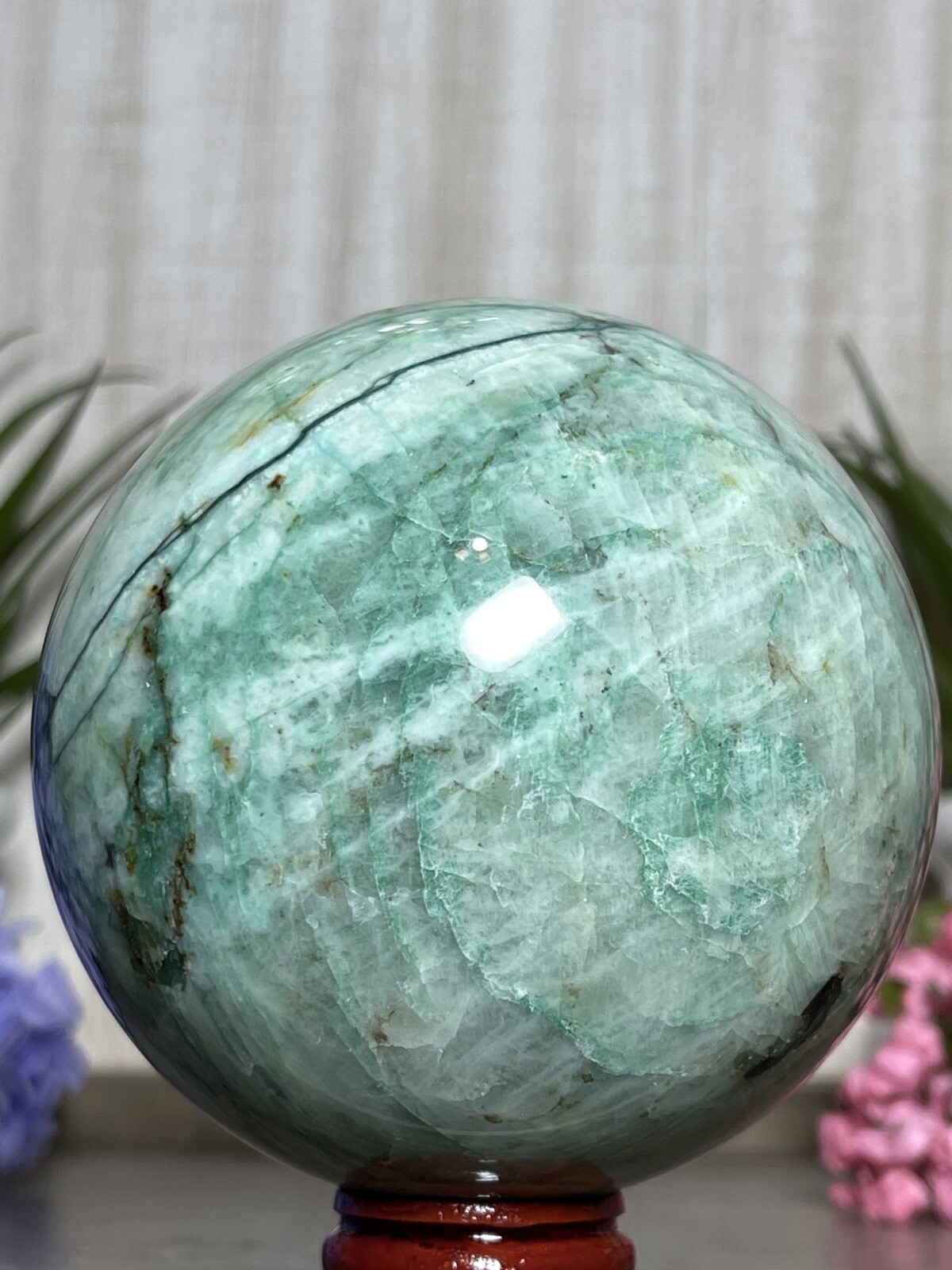 85mm MALACHITE CHRYSOCOLLA QUARTZ SPHERE -Green Crystal Mineral Phoenix Quattro
