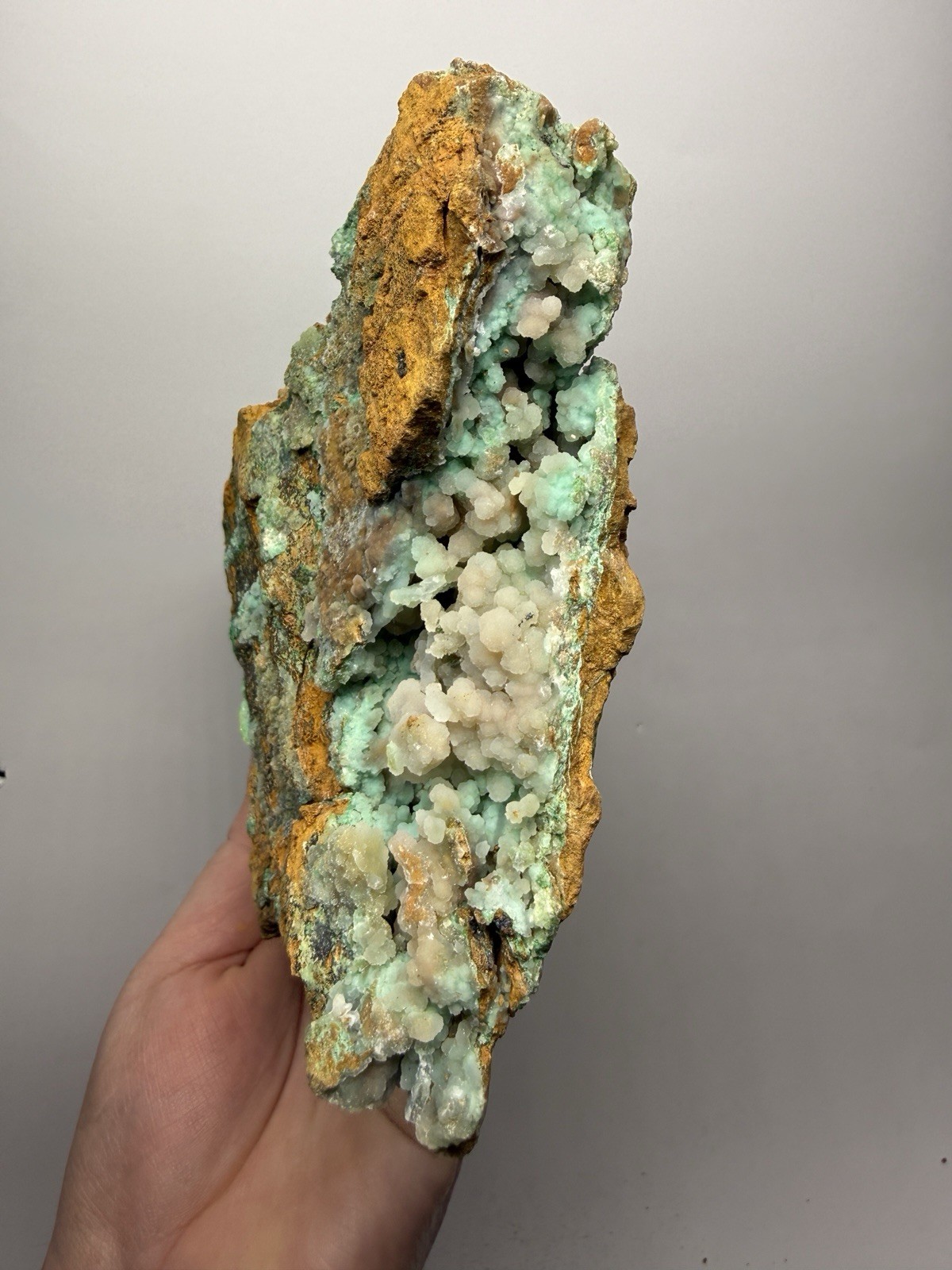 8” Druzy Mint Green Smithsonite Cluster — Indonesia