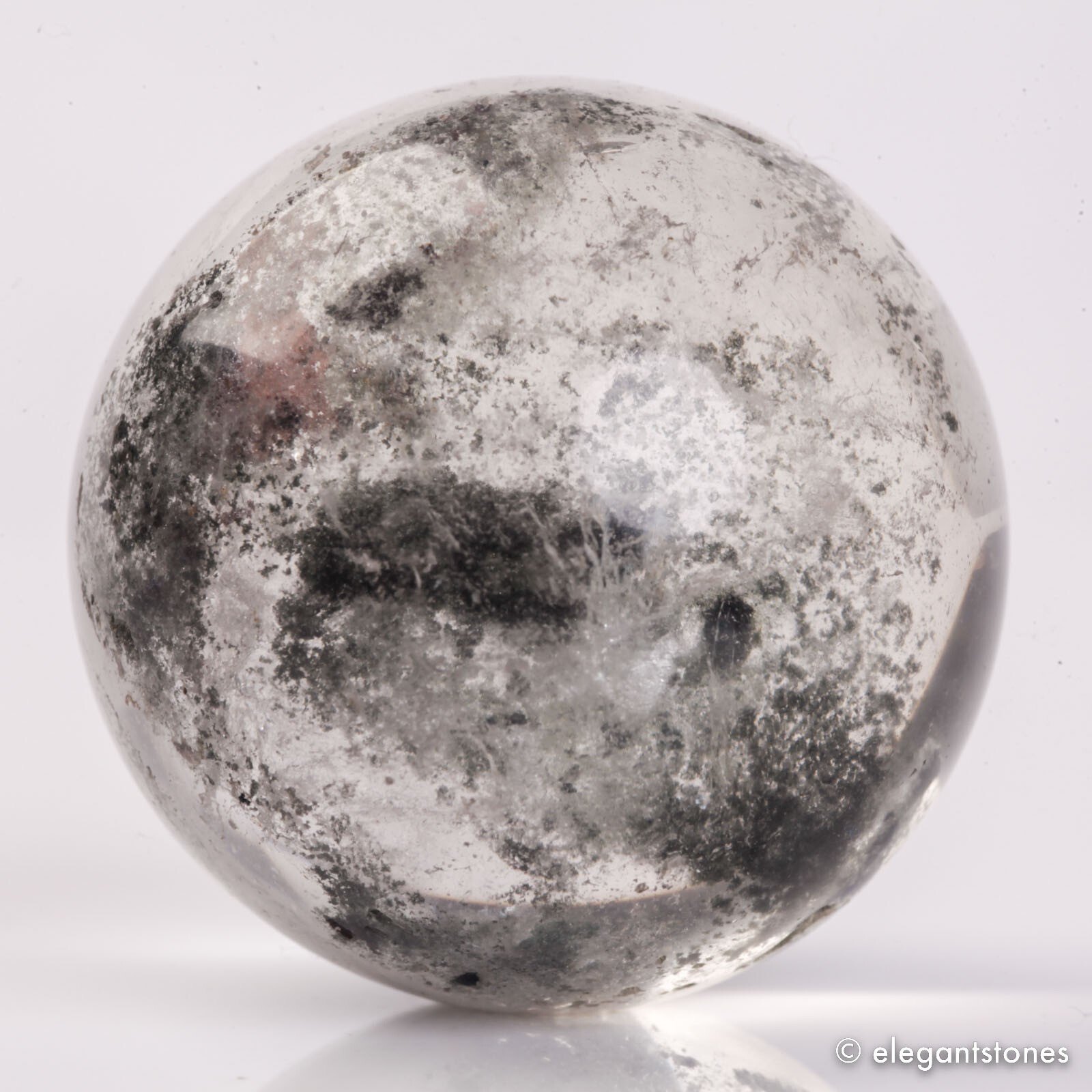67g36mm Natural Garden/Phantom/Ghost/Lodolite Quartz Crystal Sphere Healing Ball