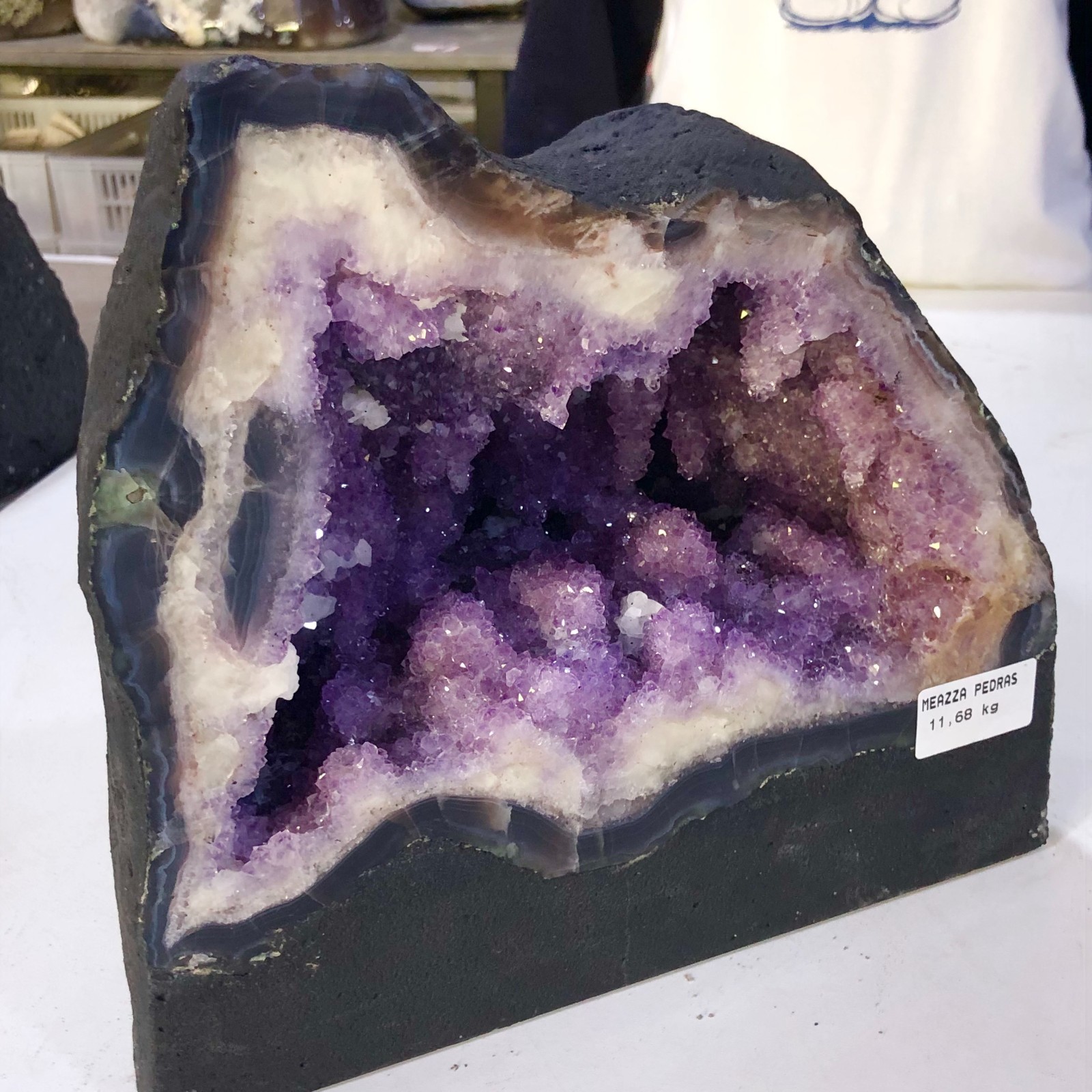 25.6LB Natural agate Amethyst geode quartz cluster crystal Cathedral specimen He
