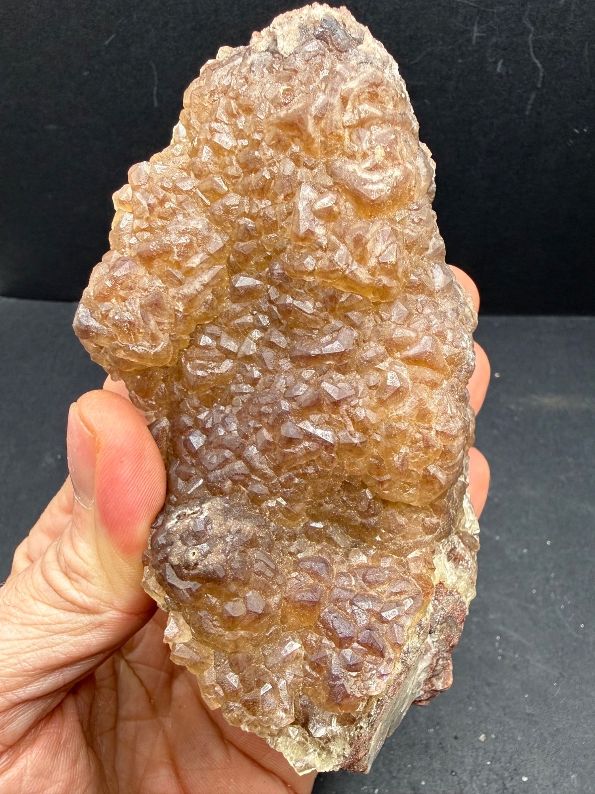 Botryoidal Red & Yellow Fluorite Calcite Natural Mineral Specimen Cluster Rough