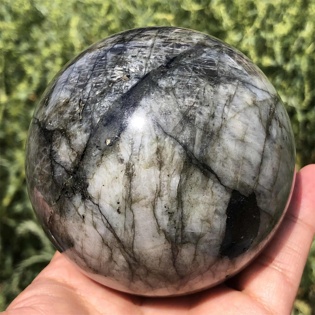 800g Natural Labradorite Ball Quartz Crystal Sphere Reiki Crystal Decor Gift