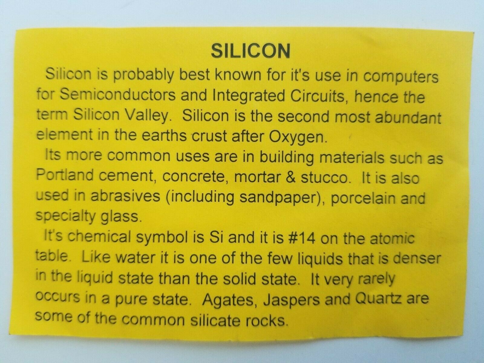 Silicon Pieces Mineral 2 ounces Lot of 4