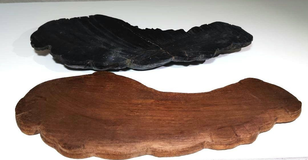 Japanese Suiseki Viewing Stone Island Landscape Rock Wood Daiza