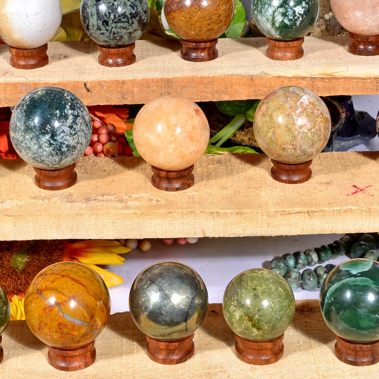 2.9 Kg/19 Pcs Natural Multi Color Huge Gems Sphere Crystal Mineral Healing