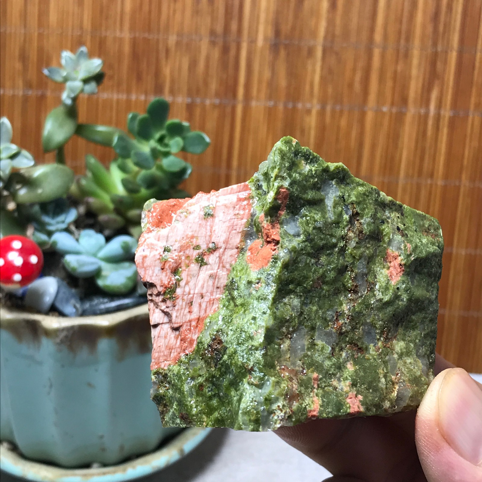 198g Natural Unakite Crystal gemstone Rough Mineral Specimen healing A6350