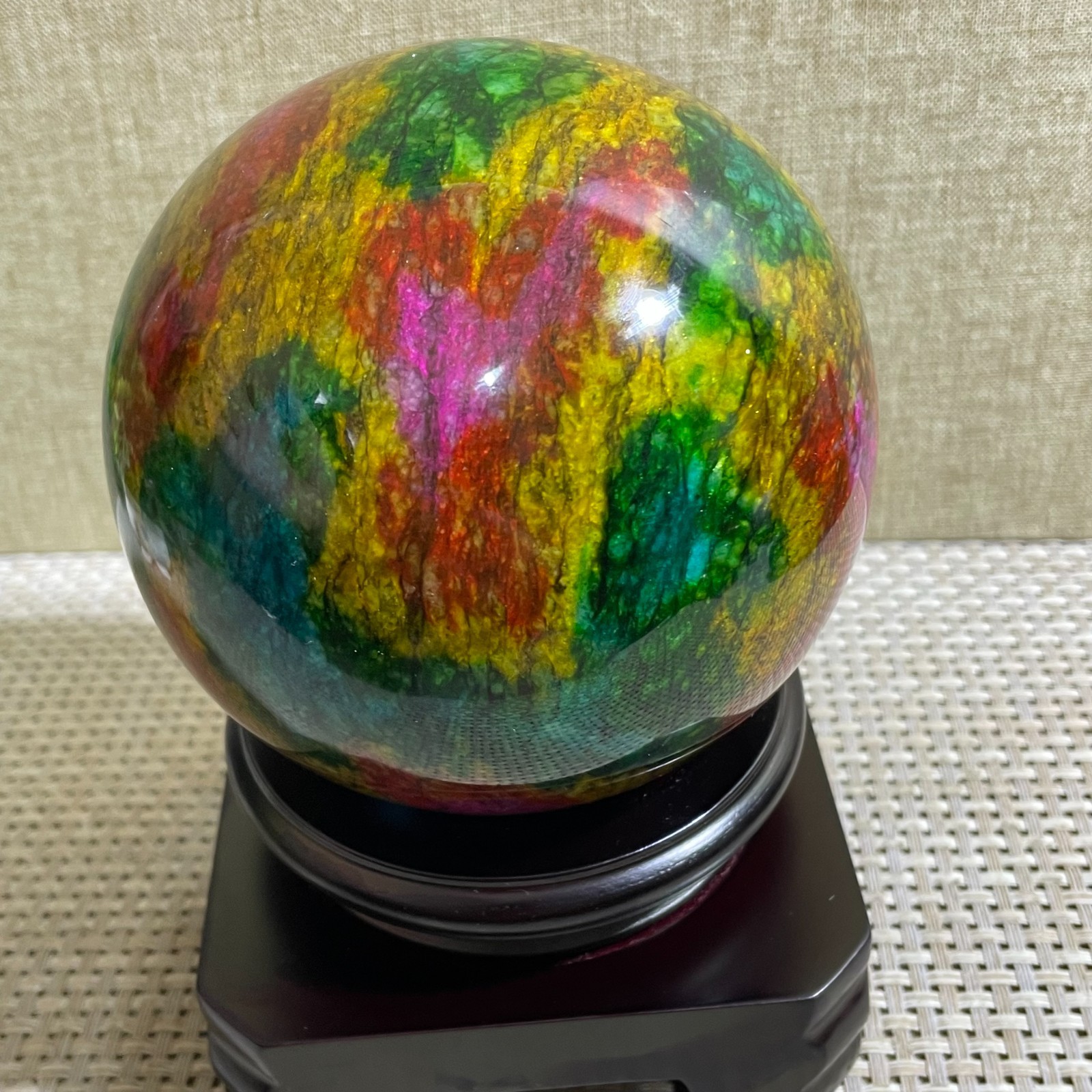 1519g Seven Colors Jade” sphere specimen -Taiwan China