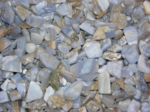 Blue chalcedony tumble polished holly blue agate mix size/grade 1/2 pound lot