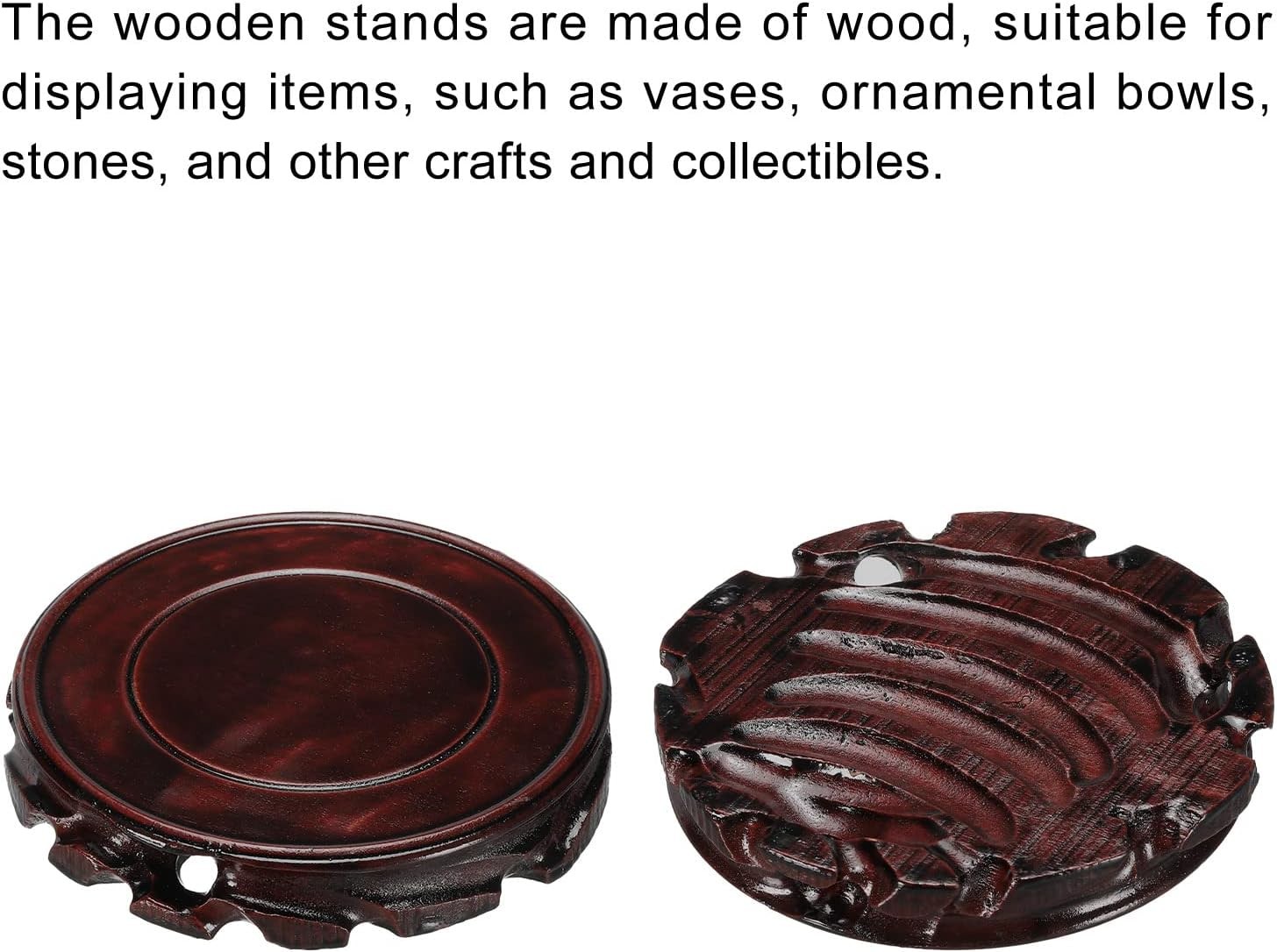 MECCANIXITY Wooden Stand Holders Displays Base 130mm Diameter Black for black