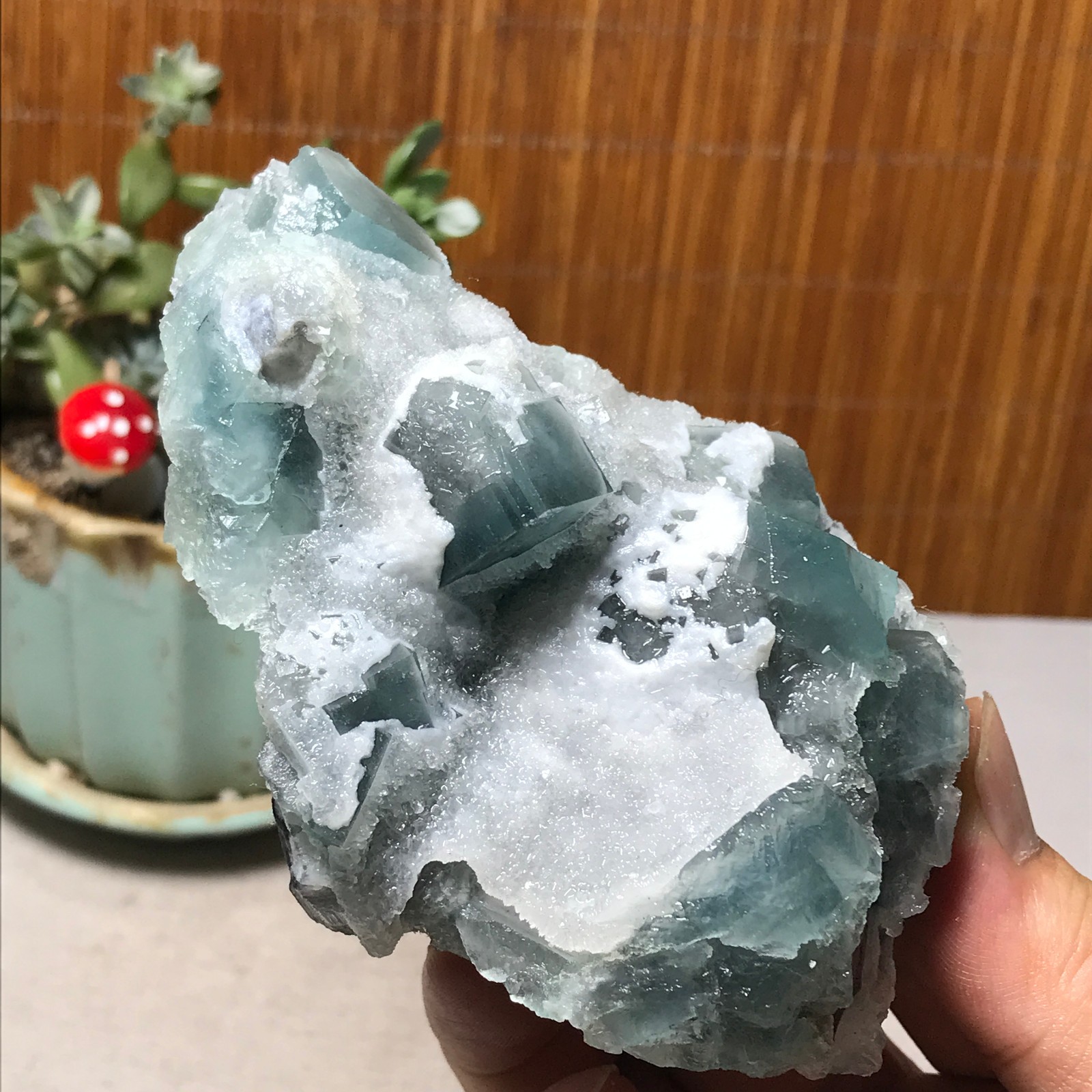 100-70-40mm Rare Natural Green Calcite fluorite Mineral Specimen 295g A6091