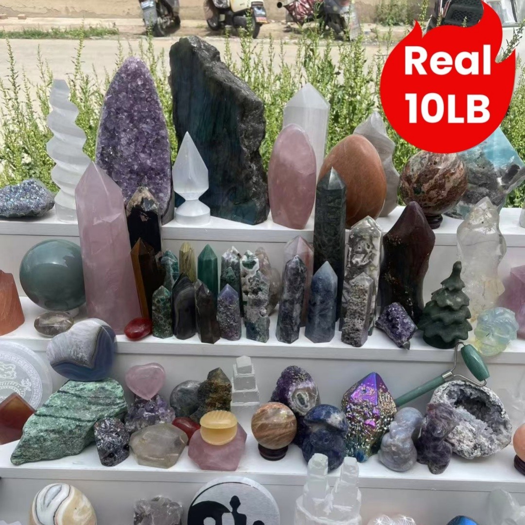 10LB Natural Crystal Bulk Lot Mixed Stones Rough Crystals Wholesale USA