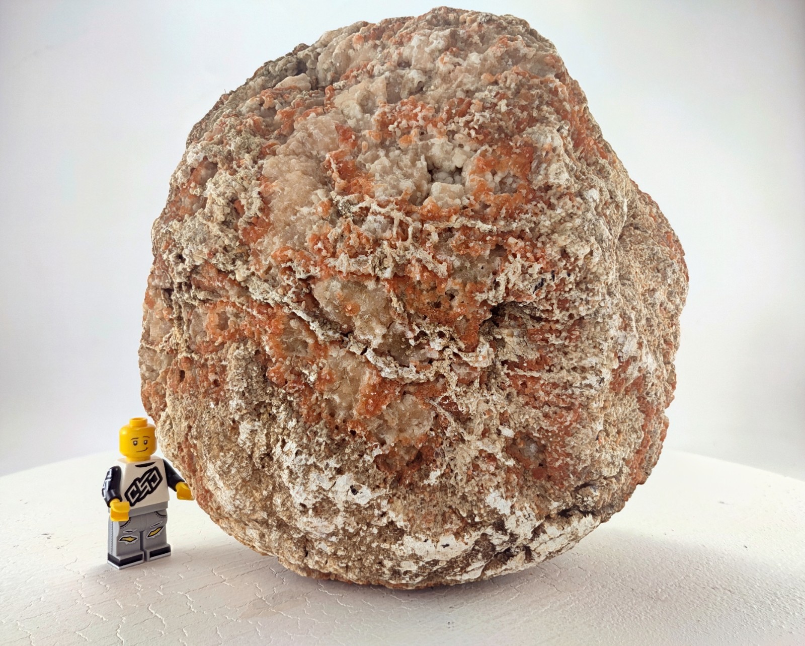 6.5″ Unopened Geode Nodule Localized Pink Exterior Kentucky Quartz Crystal 5.6LB