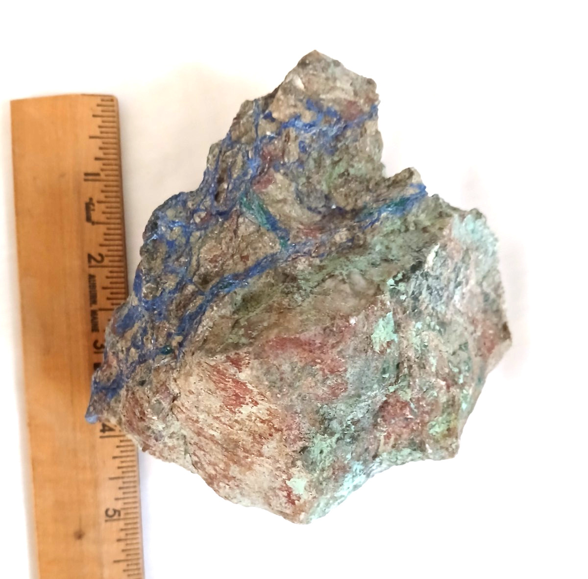 Raw Copper Ore Mineral Blue Azurite Malachite Rock Display Specimen Unpolished