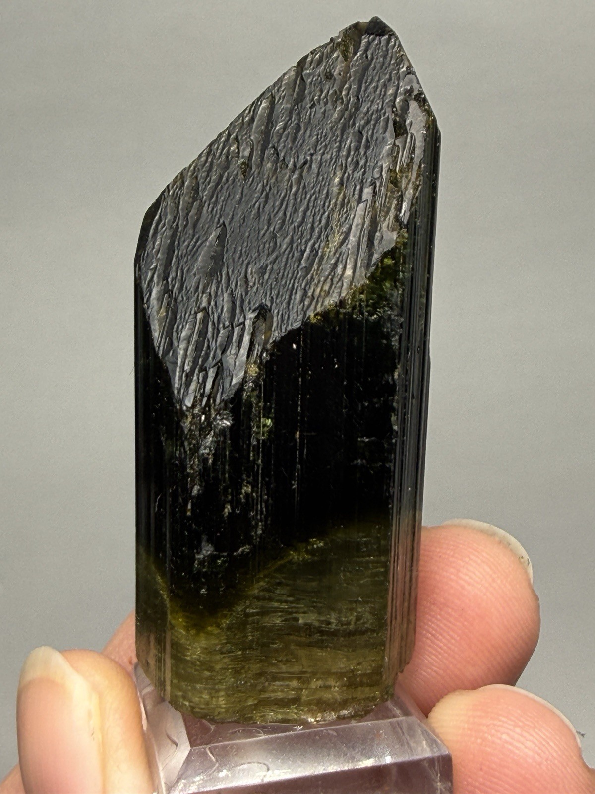 Naturally Faceted Green Tourmaline Gemstone Mineral Specimen | Pakistan