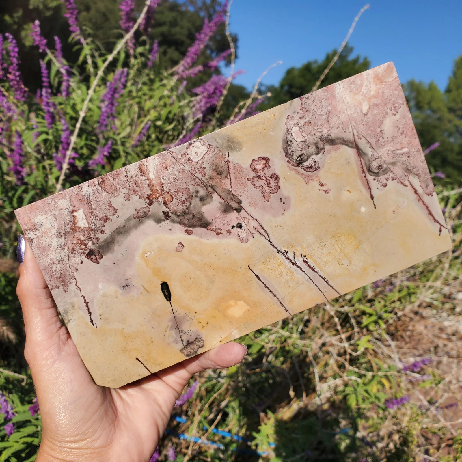 Picture Story Jasper Pastel Dendritic Display Crystal Tile Slab 947 grams