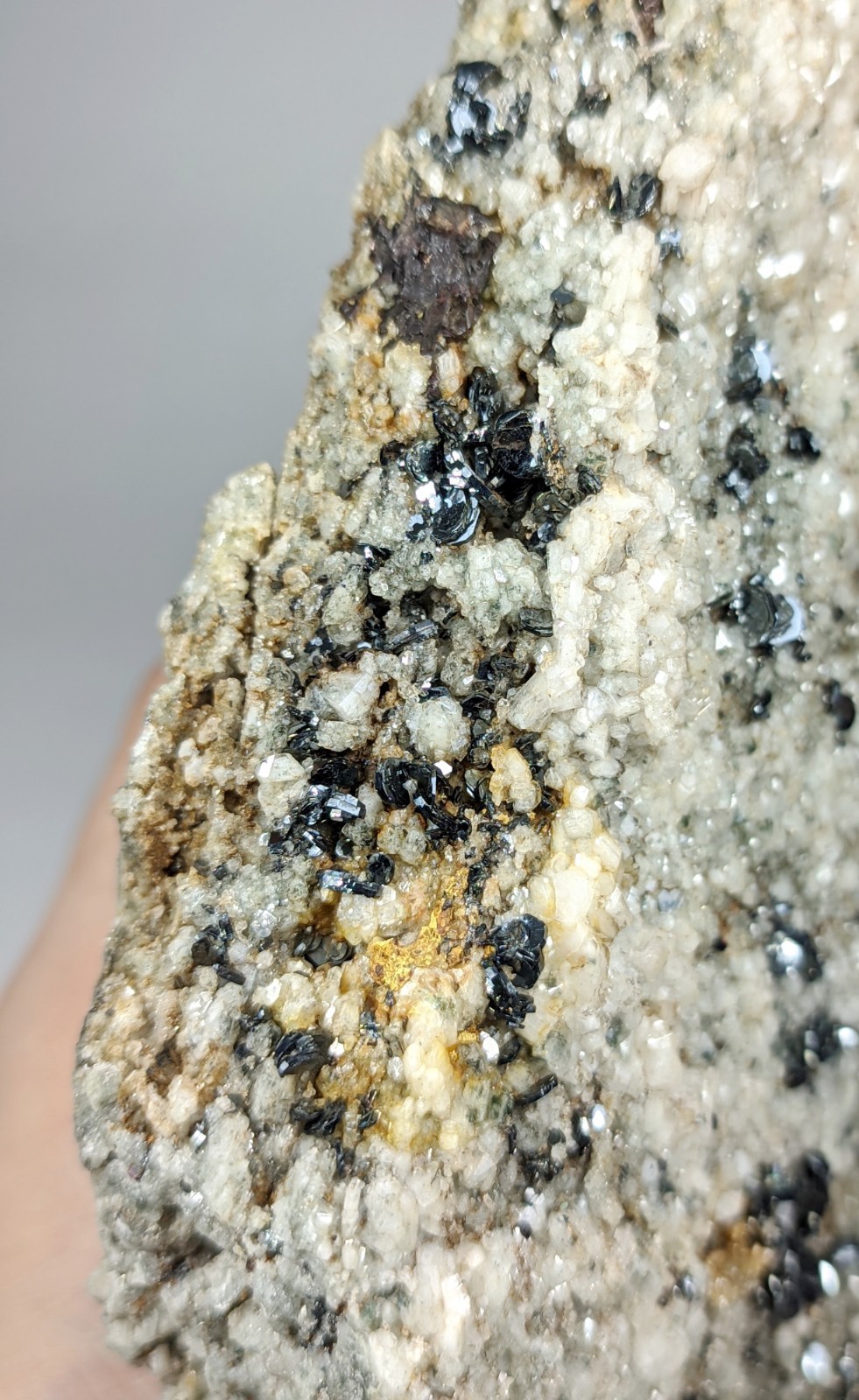 1850-gm Lustrous Hematite Crystals with Albite on Matrix, Large Size Specimen.