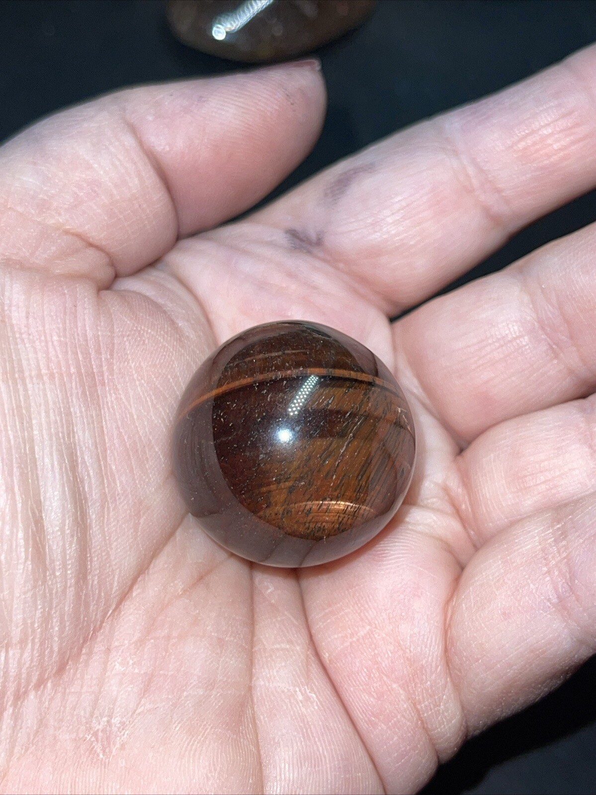 Red Tiger’s Eye Crystal Sphere Orb Ball Marble 27.1mm