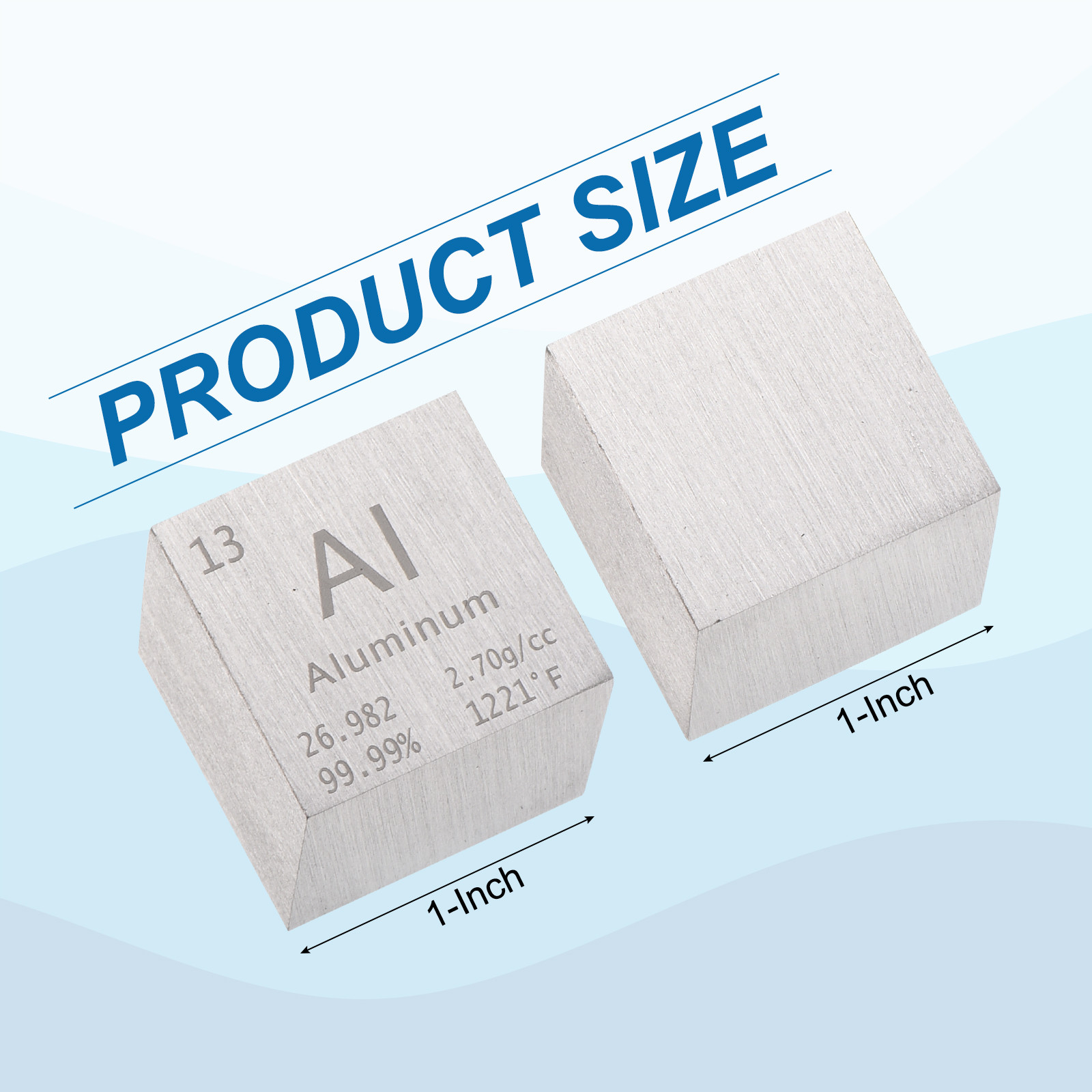 Aluminum Cube Aluminum Metal Element High Density Block Pure Periodic 1 Inch