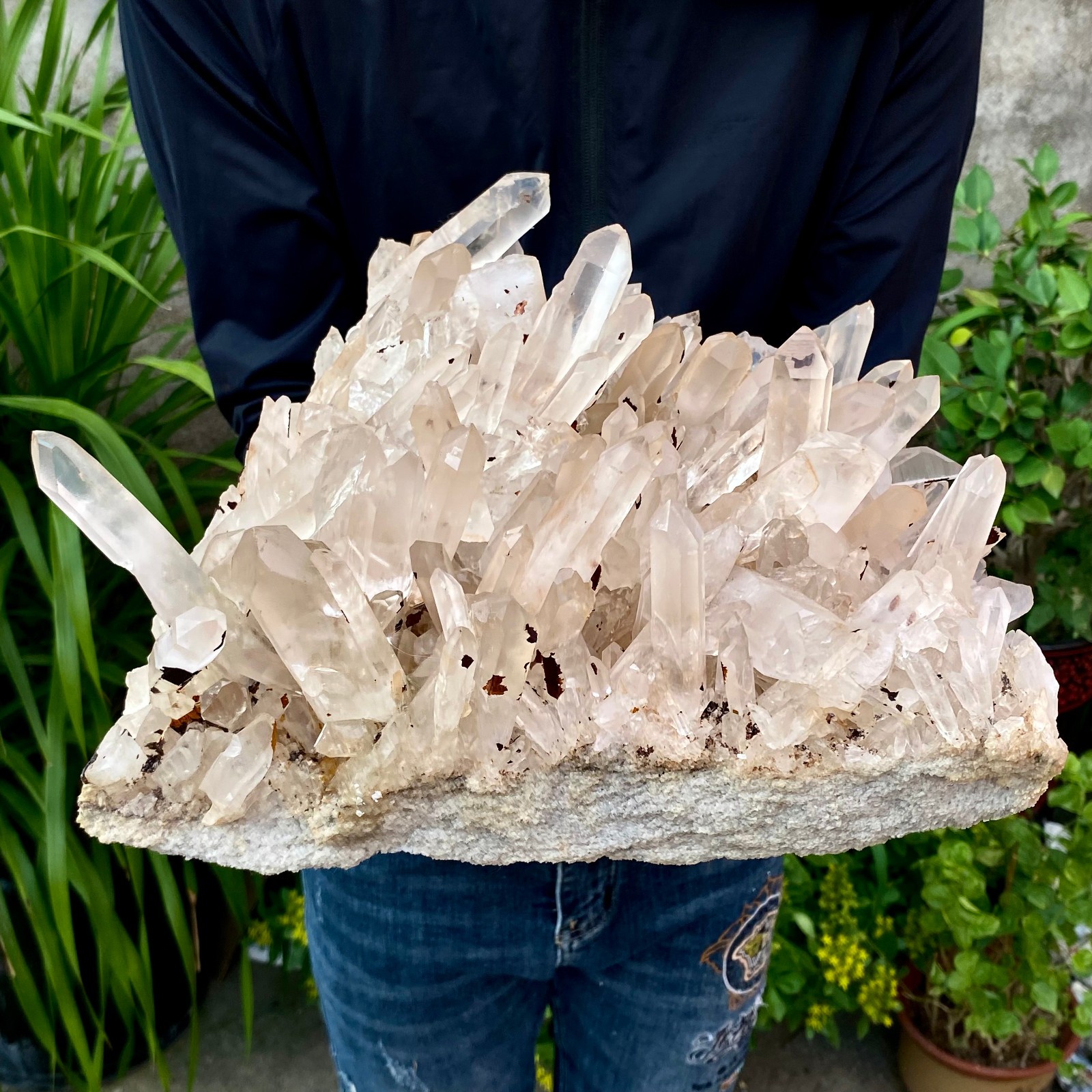 26.89LB Large Natural Clear White Crystal Quartz Cluster Energy Healing Specimen