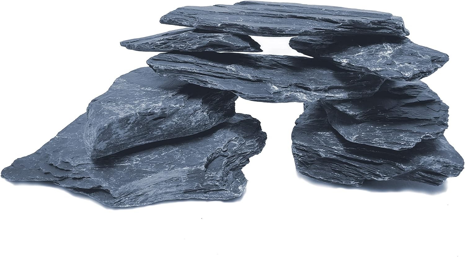 Aquascaping Slate Stones 5 to 7 Inches Grey Color for Aquariums and Terrariums