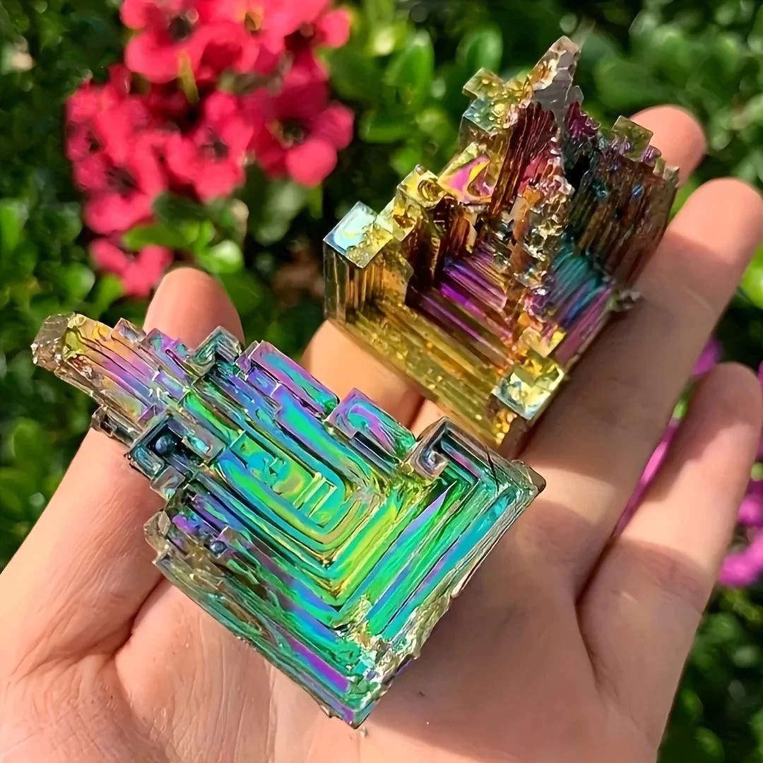 100g Rare Aura Rainbow Titanium Bismuth Quartz Natural Mineral Specimen Crystal