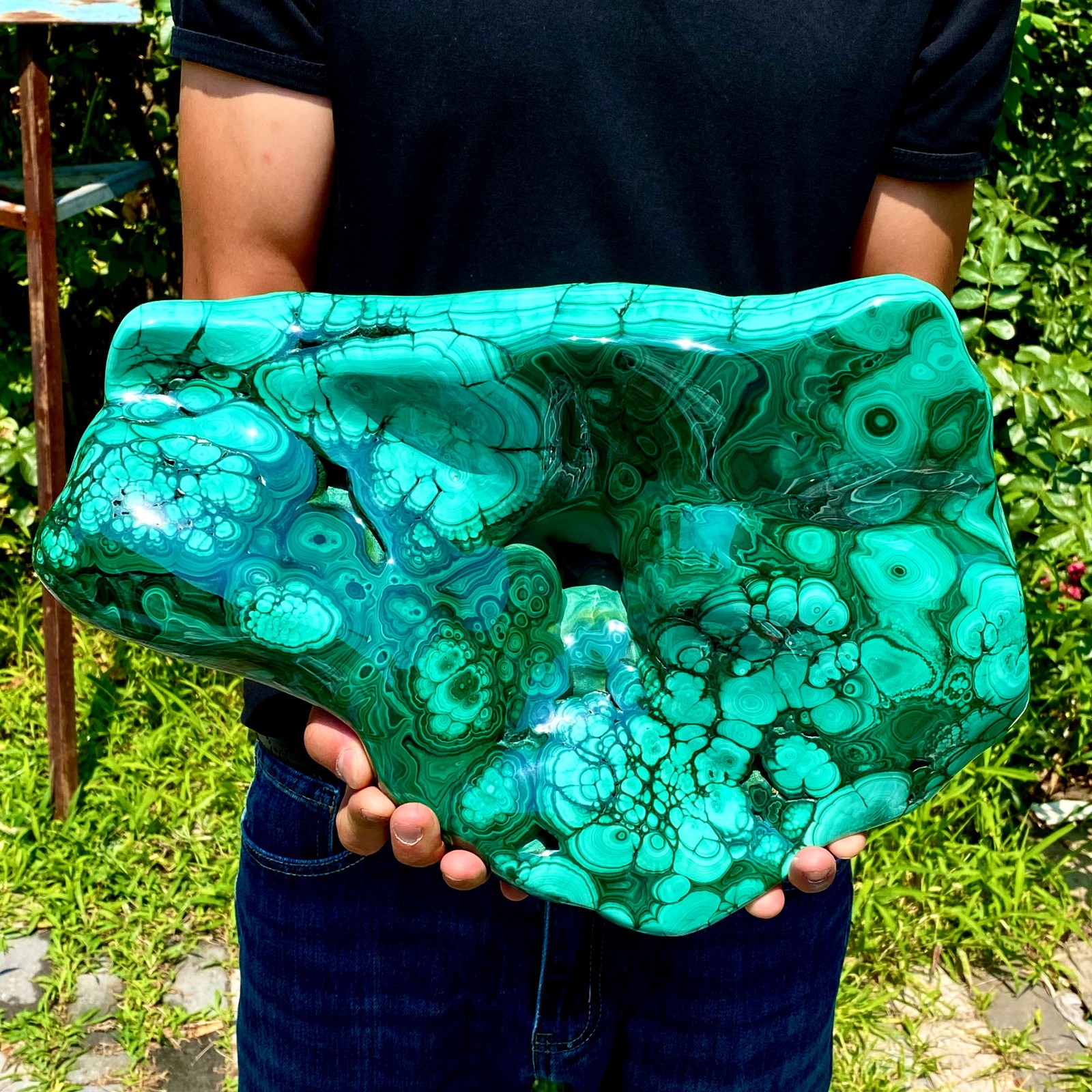 59.39LB Natural chrysocolla/Malachite transparent cluster rough mineral sample