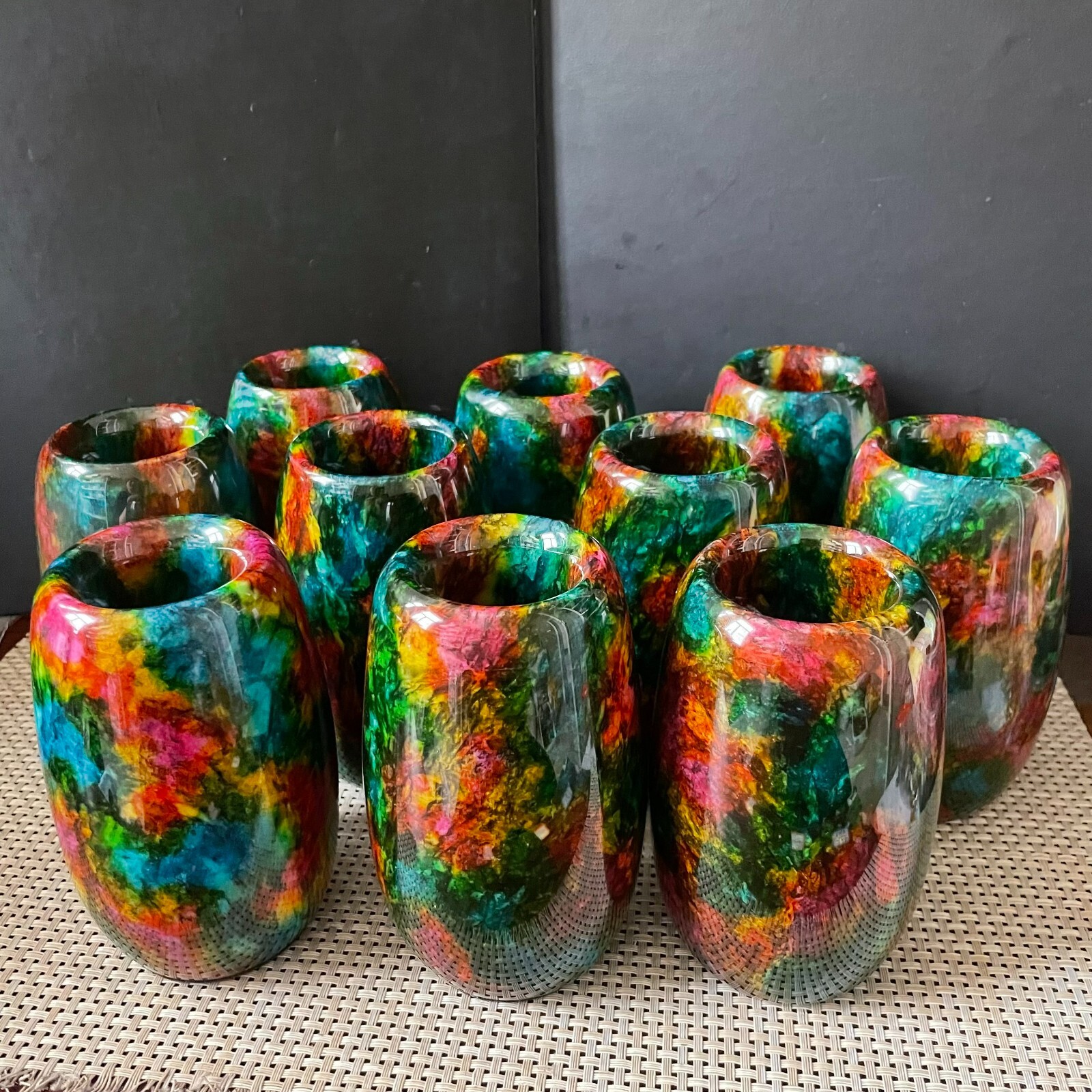 1pcs “Seven Colors Jade” vase specimen -Taiwan China about 1000g 128mm random
