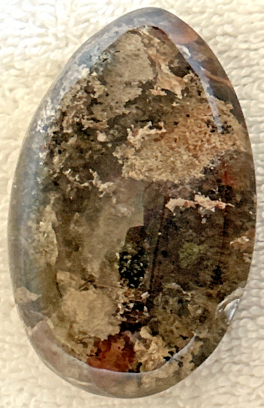 Natural Garden Quartz Crystal Gem Egg, Colorful Inclusions & Rainbow Flash 2.5″