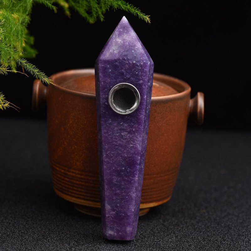 Raw Natural Quartz Tobacco Smoking Pipe Crystal Point Wand Healing Reiki Obelisk