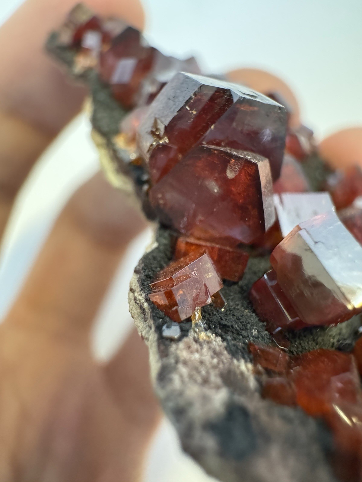 Vanadinite On Matrix, Mibladen, Morocco, Excellent Crystal Form