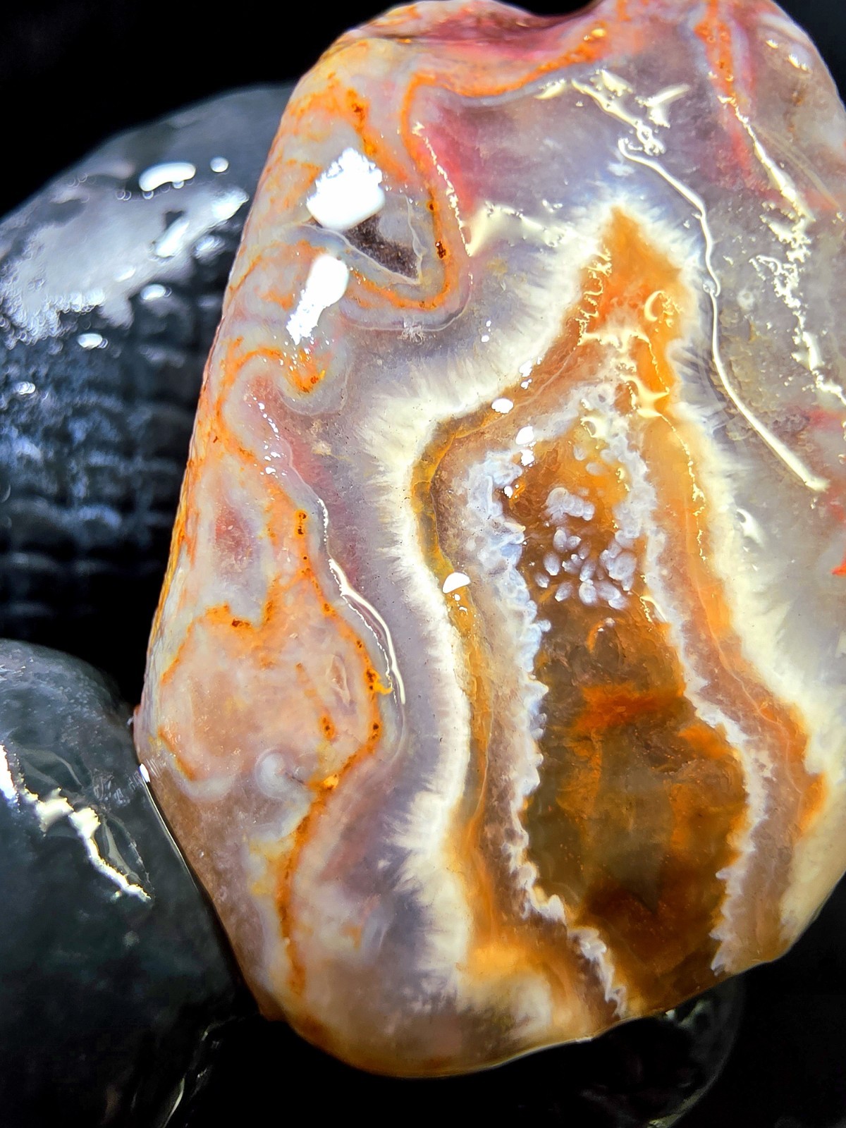 Lake Superior Fragmented Membrane Agate In Blue Chalcedony & Amethyst Quartz 1oz