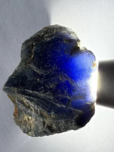 223ct Natural Blue Sapphire Corundum Rough Crystal Specimen Kenya Raw Gemstone