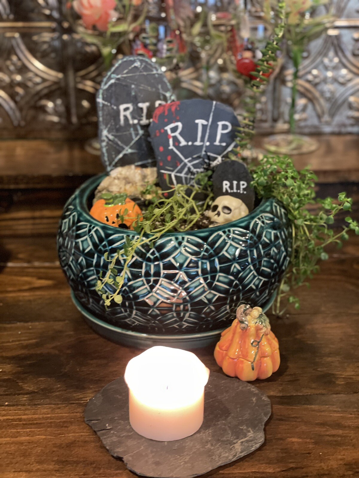 Halloween Crafts! Three Small Slate Tombstones For Kids Crafts And Decor