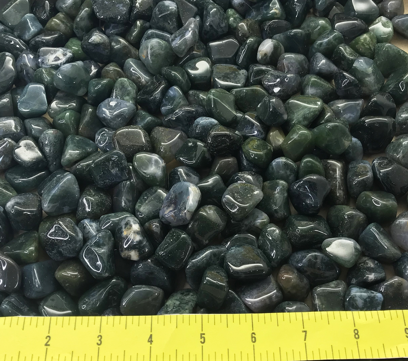 AGATE MOSS Large (7/8-1-1/4″) polished green agate 1/2 lb bulk