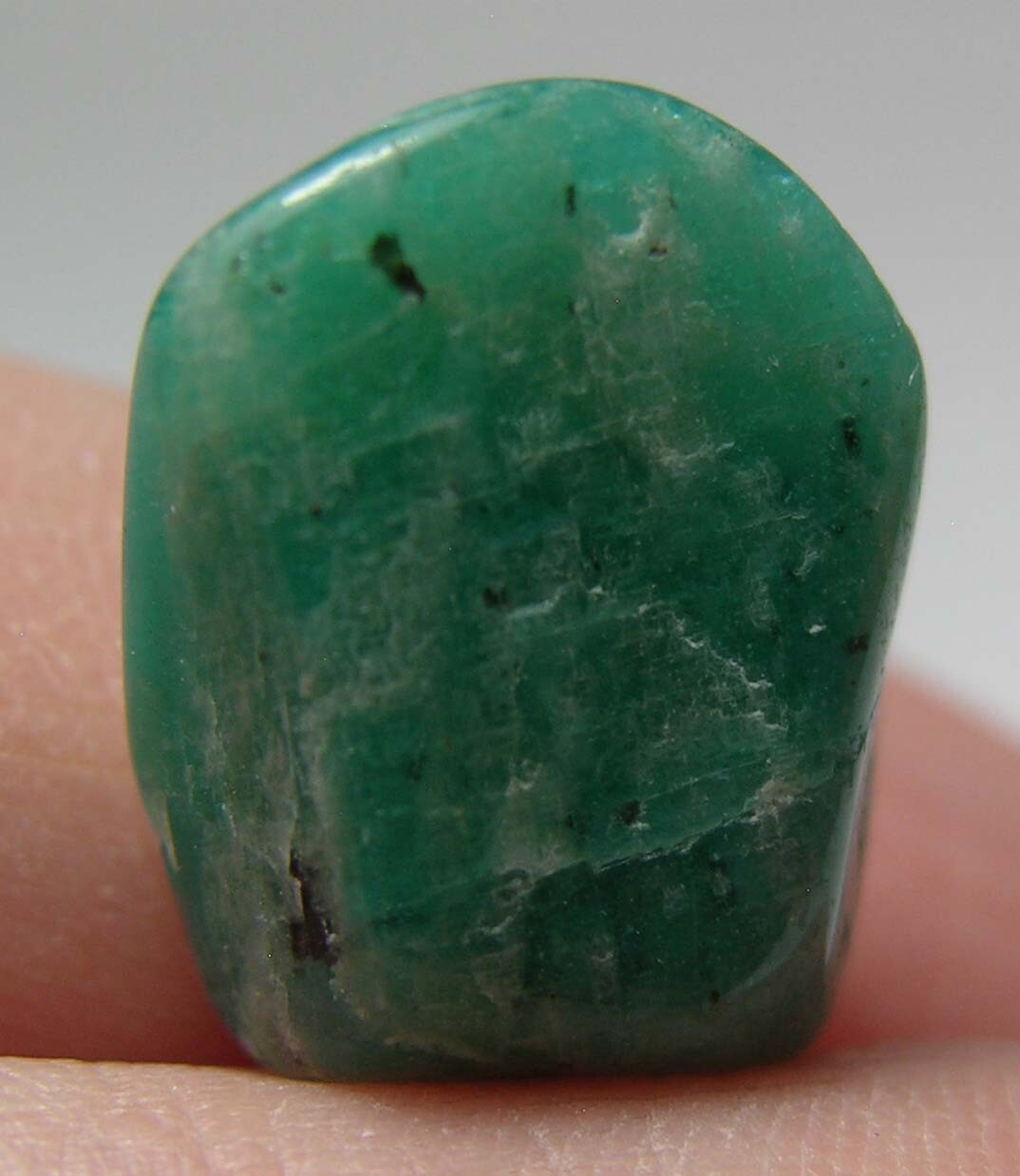 #8 Russia 9.60ct Natural Tumbled Rough Amazonite Crystal Specimen 1.90g 16.00mm