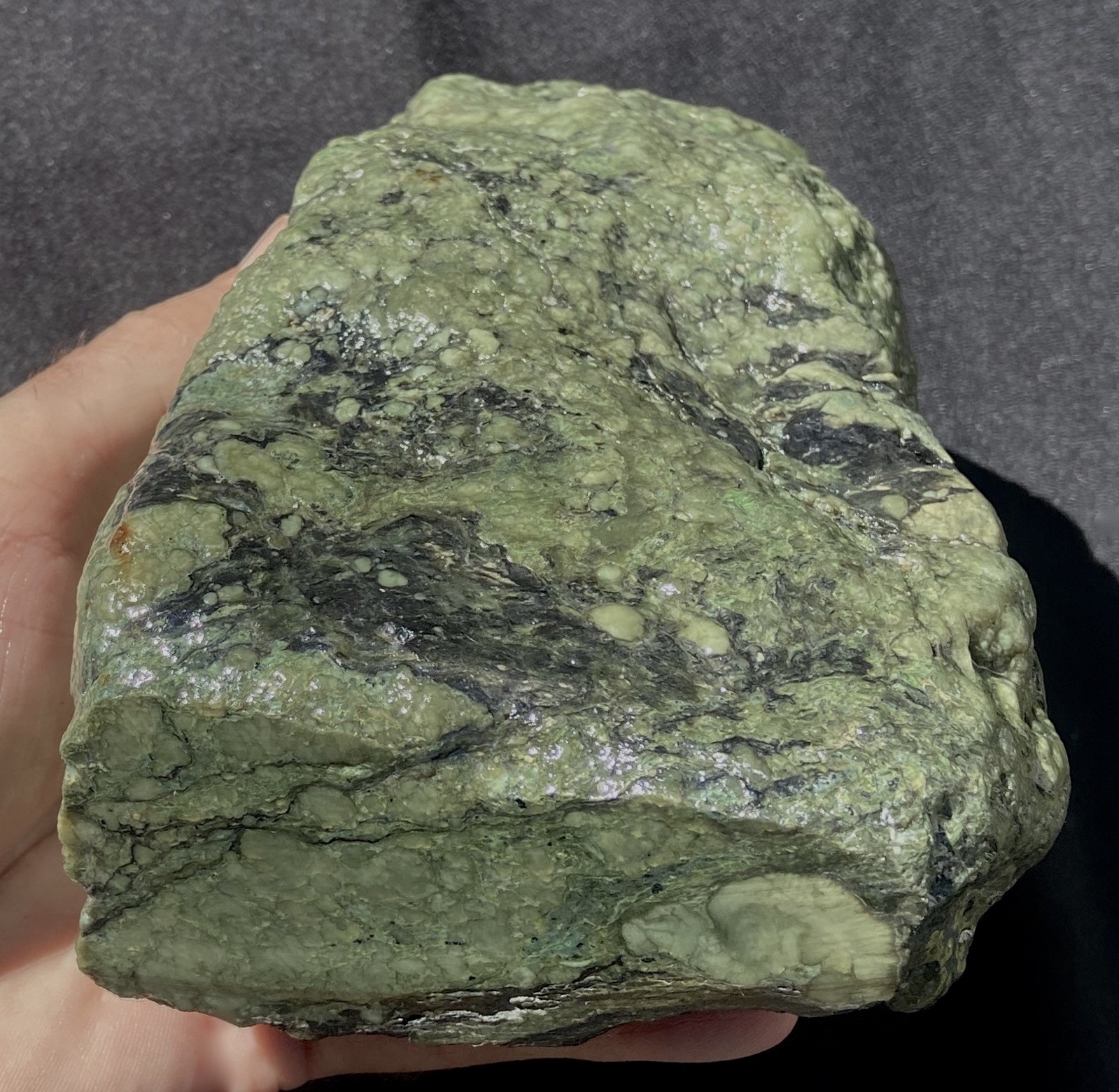 EEL RIVER BOTRYOIDAL JADE LARGE FREE STANDING SPECIMEN 1.39 KG’S or 3.1 LBS