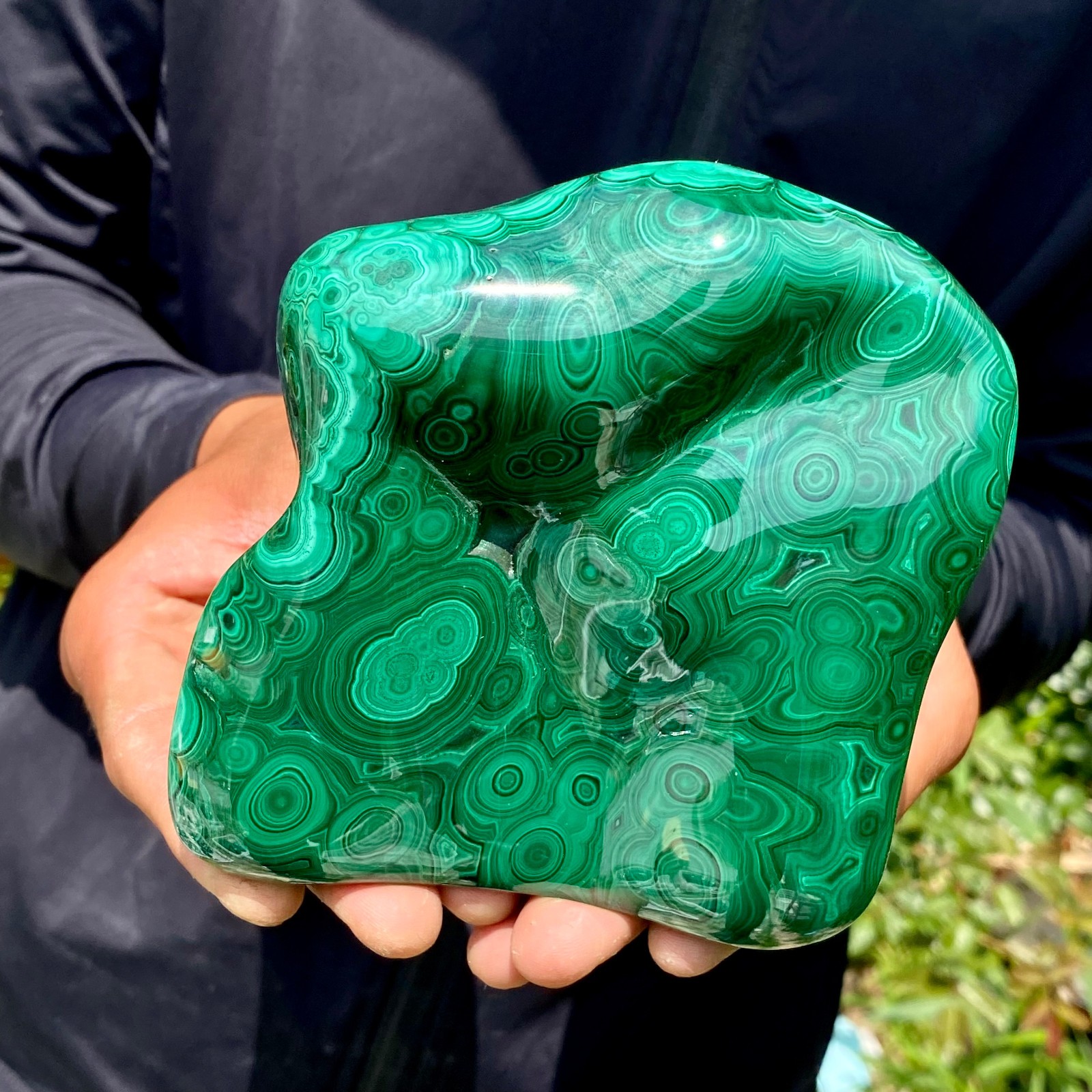 2.4LB Natural Polished Malachite Mineral freeform specimen Reiki Stone Healing