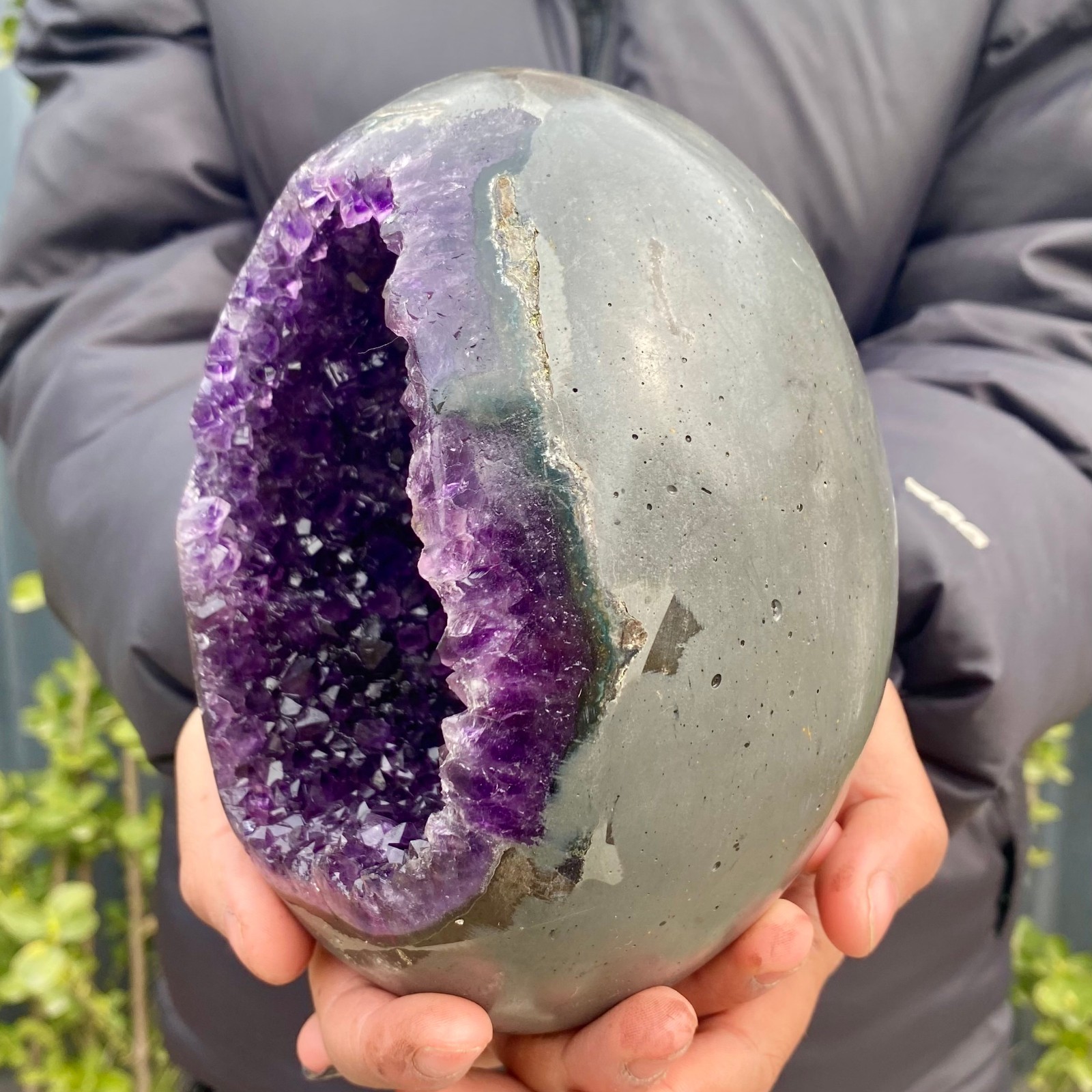 5LB Natural amethyst Dinosaur egg Quartz Crystal specimen healing