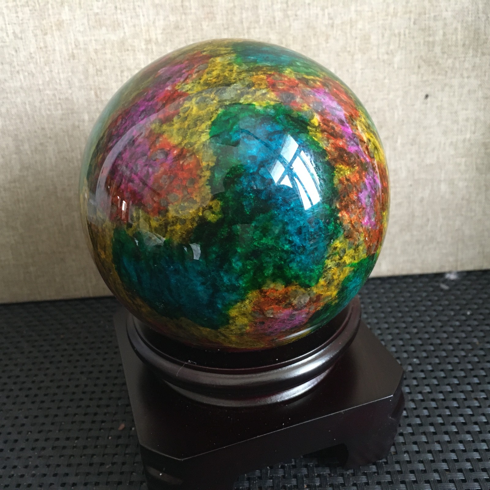 1476g “Seven Colors Jade” crystal sphere specimen -Taiwan China