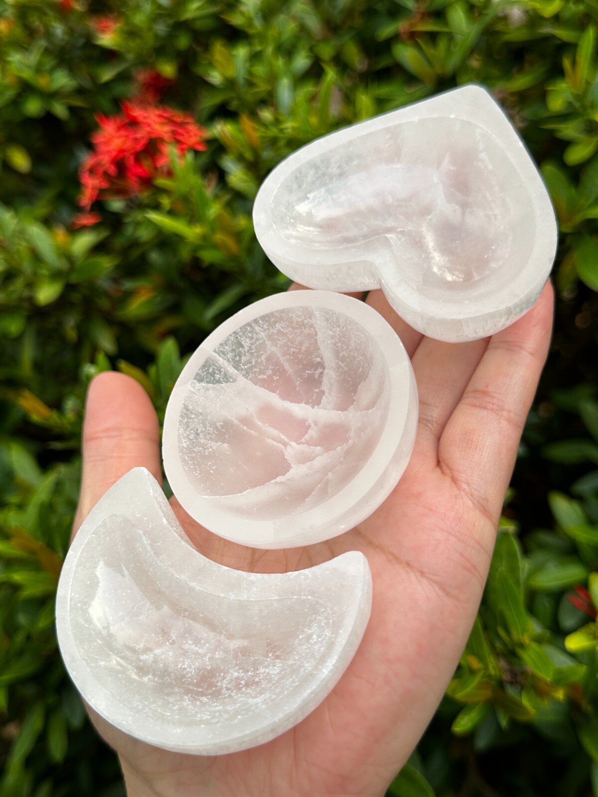 Gemstone Carved SELENITE Crystal Polished Charging Bowl, Pick Your desired Shape