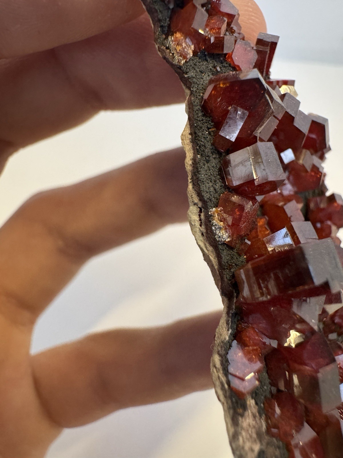 Vanadinite On Matrix, Mibladen, Morocco, Excellent Crystal Form