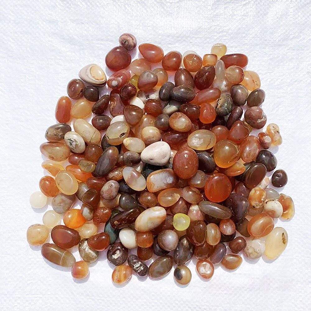 100g Natural Tumbled Crystals Mix Polished Agates Gemstones Healing Stones Decor
