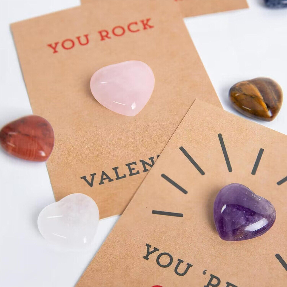 Valentines Day Gifts for Kids – 24Pack Valentines Cards with Heart-Shape Crystal