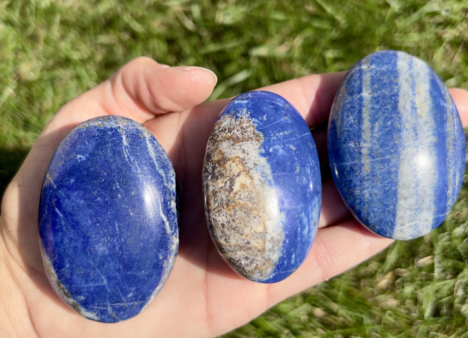 Lapis Lazuli Palm Stone, Natural Lapis Lazuli from Pakistan