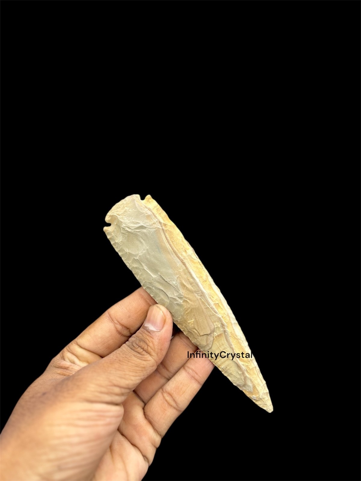 Natural Fancy Jasper Arrowhead 6 to 14 Inch Handmade Flint Knapped Spearhead.