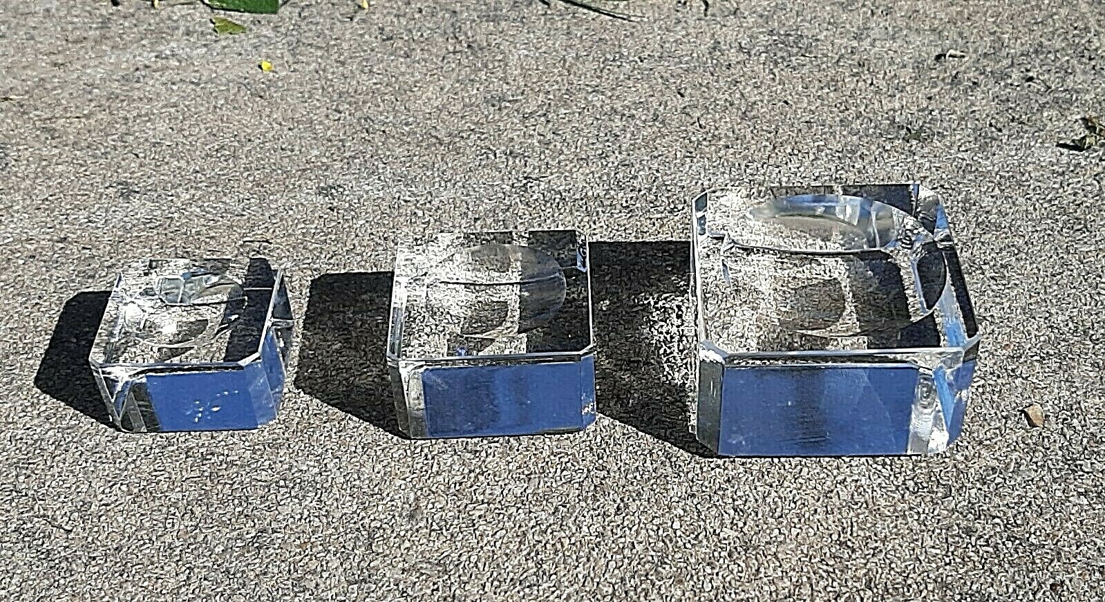 USA Seller – 3 Set of Clear Crystal Display Stand Base For Crystal Ball