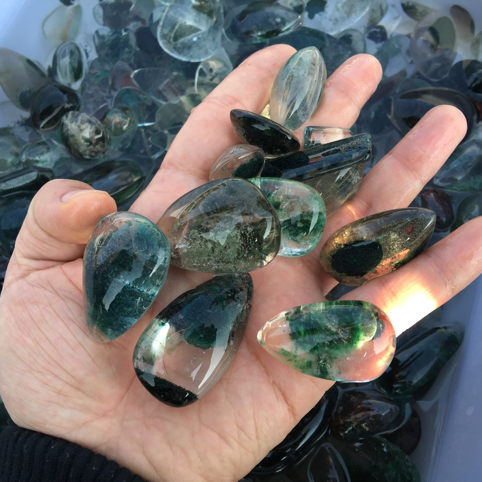 A LOT Natural ghost phantom quartz pendant crystal healing 10pcs random