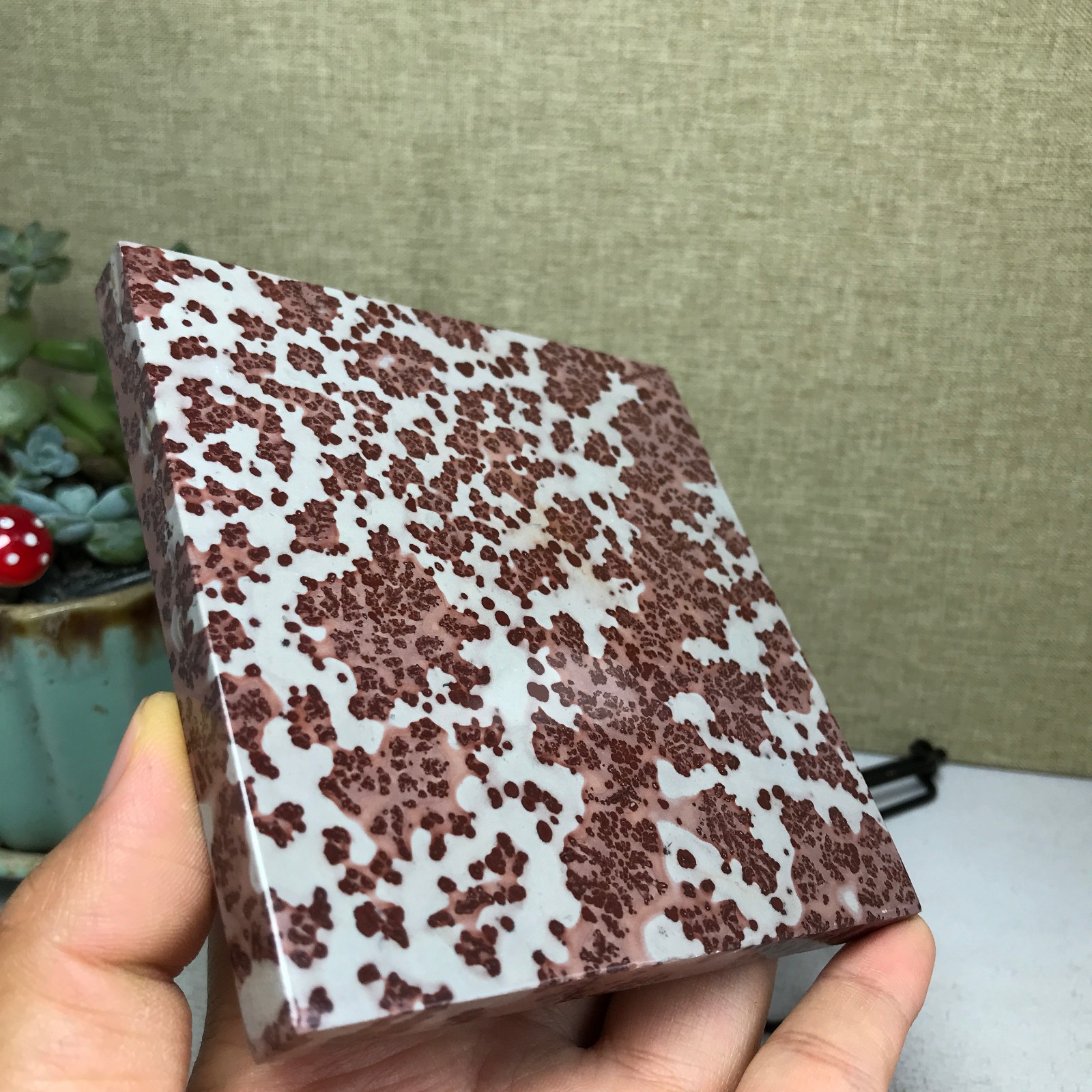 Natural Chinese painting stone crystal ornaments for home decoration 284g A5364